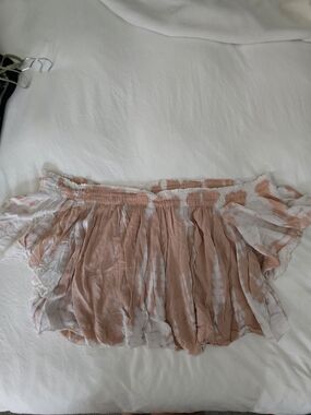 Forever 21 Off-Shoulder Tie-Dye Top - Blush & White